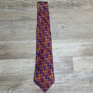 Neiman Marcus‎ Multi Color Men's Neck Tie 100% Silk Hand Made in Spain